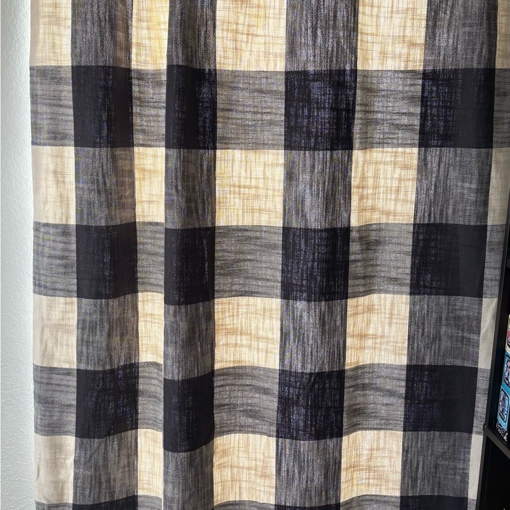 Pottery Barn Black and Cream Curtains
